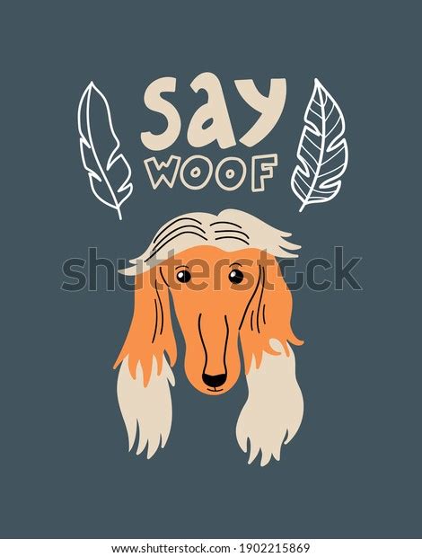 Vector Portrait Borzoi Cartoon Illustration Dog Stock Vector Royalty