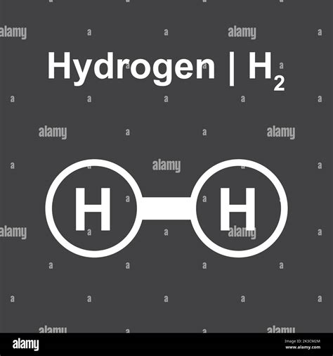 Molecular Model Of Hydrogen H2 Molecule Vector Illustration Stock