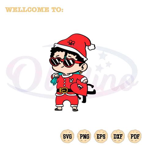 Baby Bad Bunny Christmas Svg Santa Claus Cutting Digital File