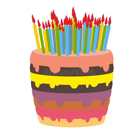 Birthday Cake Lots Candles Stock Illustrations 264 Birthday Cake Lots