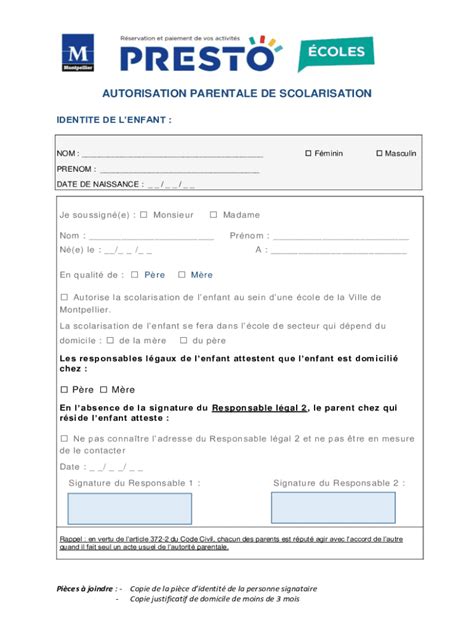 Remplissable En Ligne Je Soussign E Responsable Lgal De L Enfant