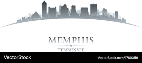 Memphis Tennessee City Skyline Silhouette Vector Image