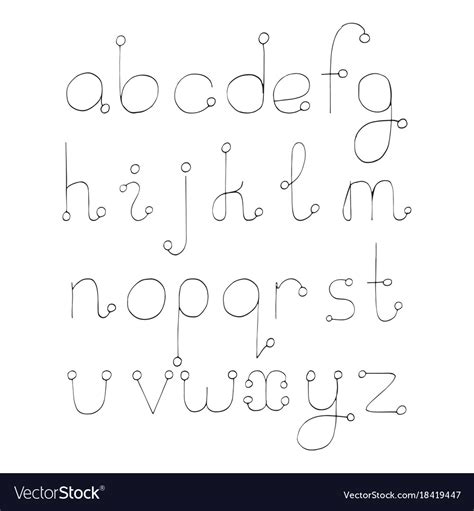 Set With Hand Drawn Abc Letters From A To Z Vector Image