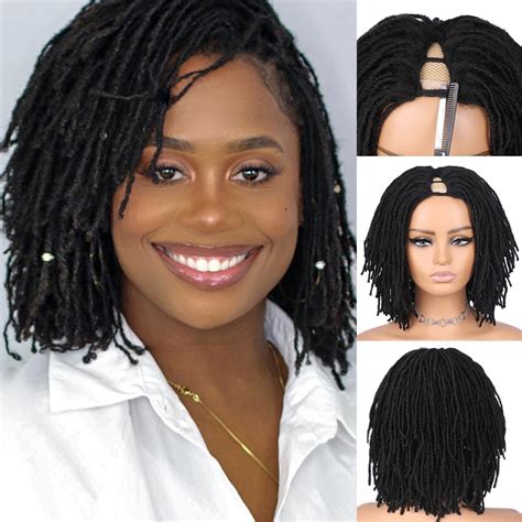 Amazon Wignee Short Afro Wig Dreadlock Wig Natural Black Faux