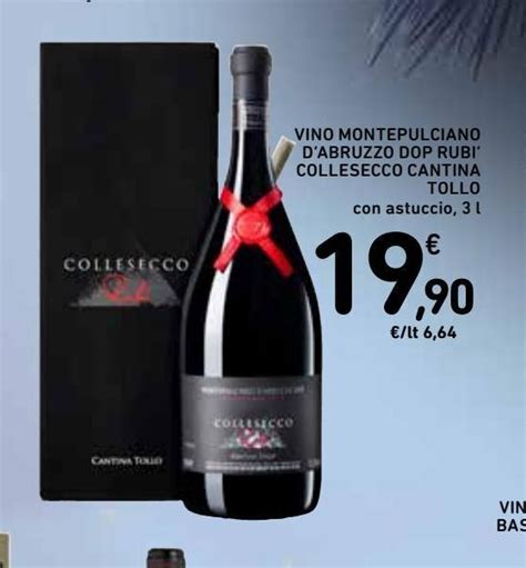 Offerta Vino Montepulciano D Abruzzo Dop Rubi Collesecco Cantina Tollo