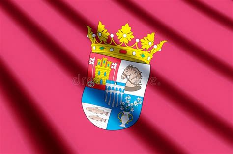 Segovia Colorful Waving And Closeup Flag Illustration Stock