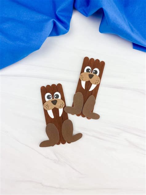 Popsicle Stick Walrus Craft With Free Template Story - Simple Everyday Mom