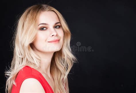 Beautiful Smiling Woman With Long Blonde Hair Stock Image Image Of Happy Femininity