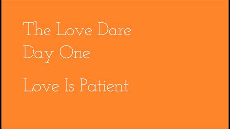 Love Dare Day 1 Youtube