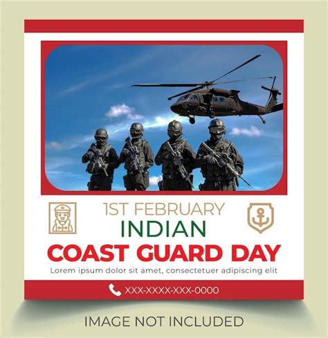 Premium Vector Indian Coast Guard Day Instagram Post Design Template