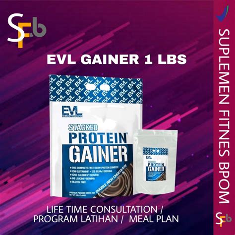 Jual Evl Evlution Stacked Protein Gainer 1 Lbs Weight Gainer 1 Lbs