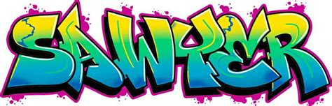 Sawyer Graffiti Decal Sticker Etsy