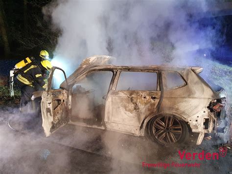 Fahrzeugbrand Auf Der Autobahn Freiwillige Feuerwehr Stadt Verden Aller