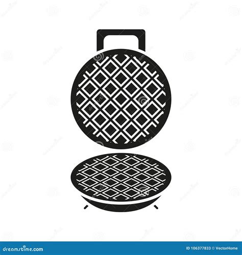 Waffle Iron Icon, Illustration. on White Background Stock Vector ...