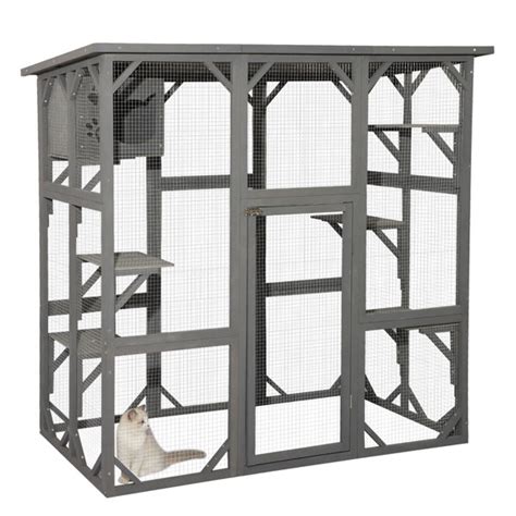 Jovno Large Wooden Catio Outdoor Cat Playpen Enclosure And Reviews Wayfair