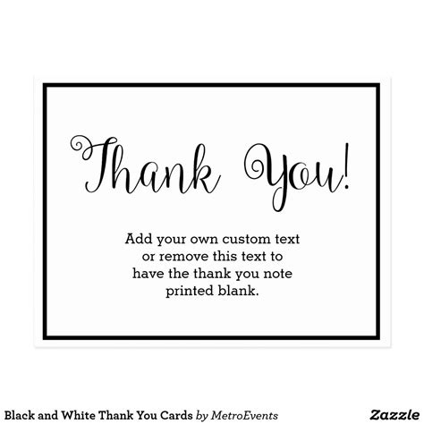 Black and White Thank You Cards | Zazzle | Print thank you cards, Thank ...