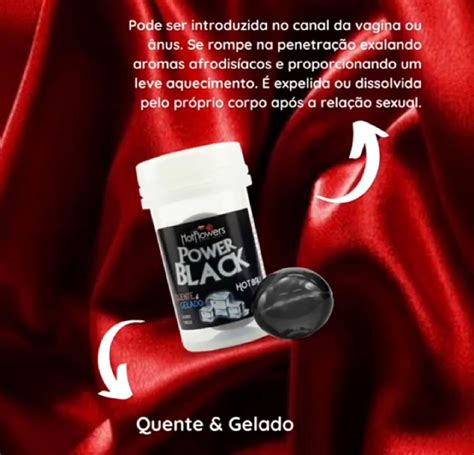 Hot Ball Power Black Gel Comestível Quente e Gelado Produto Feminino Hot Flowers Nunca Usado