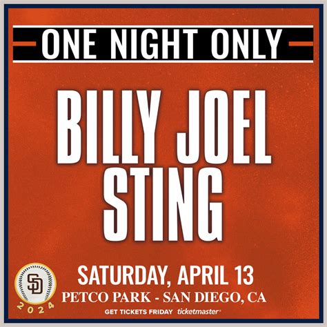 Billy Joel & Sting To Play San Diego, CA April 13, 2024 - Billy Joel ...