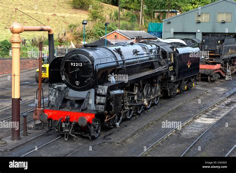 British Railways Standard Class 9f Locomotive No 92212 In The Sidings At Bridgnorth Station On