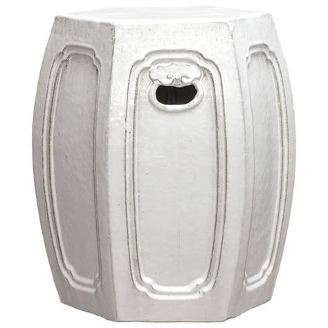 White Garden Stool Ceramic Better Homes Gardens 17 Pebble Path