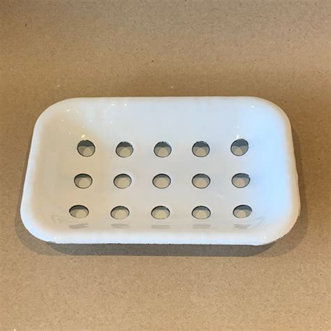 Bath White Enamel 2 Piece Soap Dish Vardo