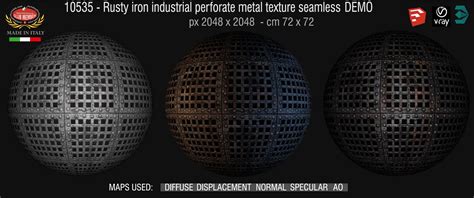 Rusty Iron Industrial Perforate Metal Texture Seamless