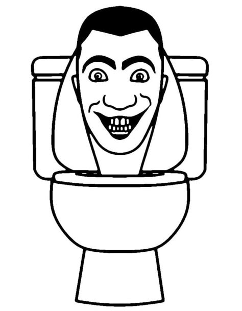 Printable Smiling Skibidi Toilet Coloring Page Free Download And