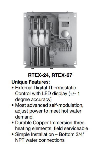 Rheem Rtex 27 27kw 240v Tankless Instant Electric Water Heater Wholesale Water Heater