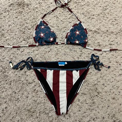 Vintage American Flag Bikini Set Star And Striped Depop