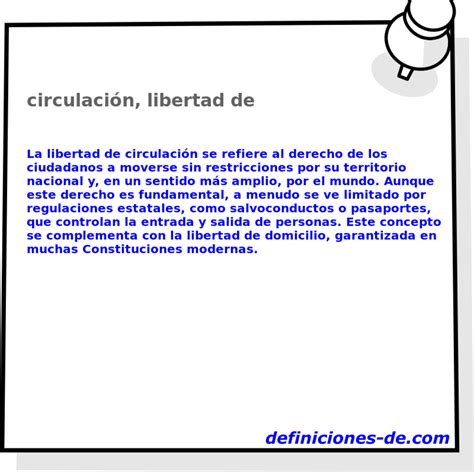 Significado De Circulaci N Libertad De