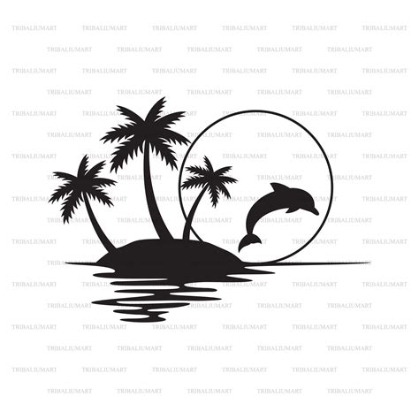 Sunset Palm Tree Clipart