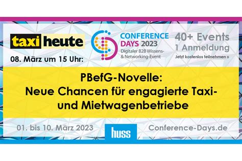 Pbefg Novelle Neue Chancen F R Engagierte Taxi Und Mietwagenbetriebe