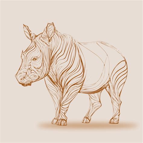 Premium Vector Vector Hand Drawn Rhino