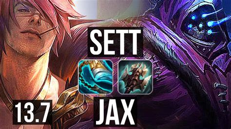 Sett Vs Jax Top 3 1 10 900k Mastery Kr Master 13 7 Youtube