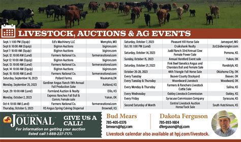 Auction Calendar High Plains Journal