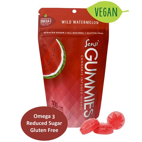 1 Healthy Thc Vegan Gummies Sensi Gummies Wild Watermelon 100mg