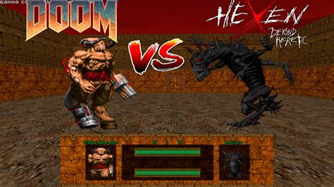 Korax Vs Cyberdemon FIGHT CROSSOVER DOOM Vs HEXEN Monster