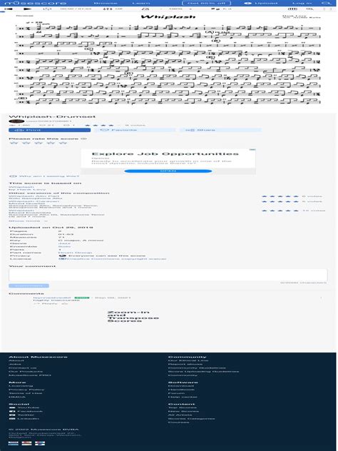 Whiplash-Drumset Sheet Music For Drum Group (Solo) Download and Print ...