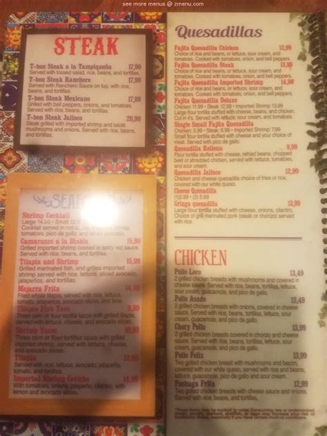 Menu at Jalisco Mexican Restaurant, Abbeville