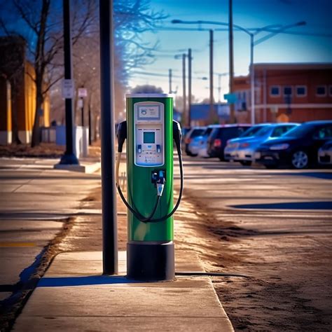 Premium AI Image | Electrical charging station with EV Car near it