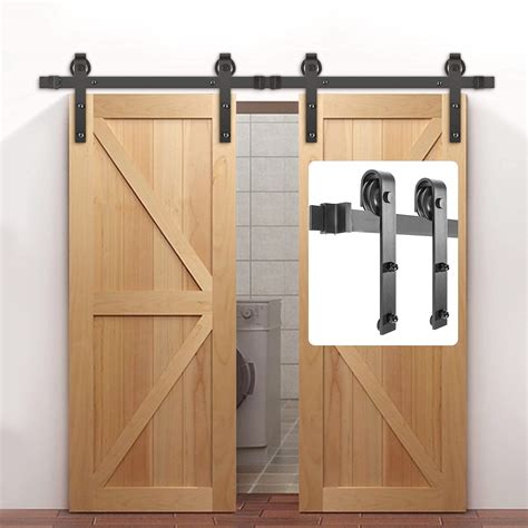 Buy Vevor Sliding Barn Door Hardware Kit Ft Barn Door Kit Lbs