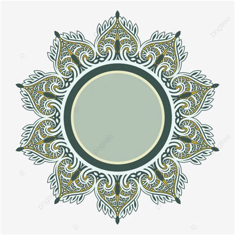 Mandala Círculo Islámico Banner Elegante Título Marco Vector PNG