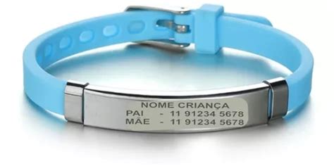 Kit 3 Pulseiras Infantil Personalizada Identificação Criança Frete grátis