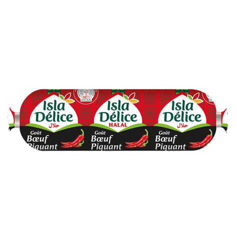 Saucisson halal dinde goût bœuf piquant ISLA DELICE la saucisse de