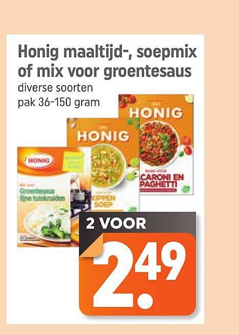 Honig Maaltijd Soepmix Of Mix Voor Groentesaus Aanbieding Bij Lekker