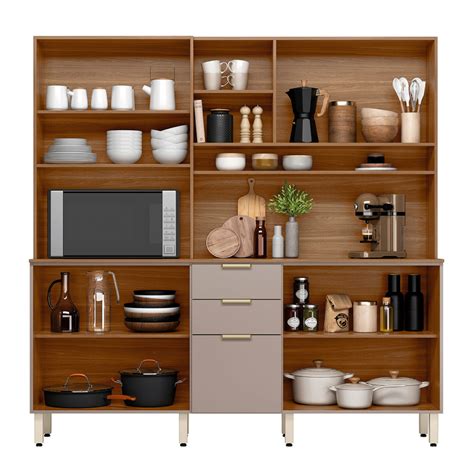 Kit de Cozinha Compacta 10 Portas 2 Gavetas Amora Amendola Touch Nude Prime Tx Demóbile