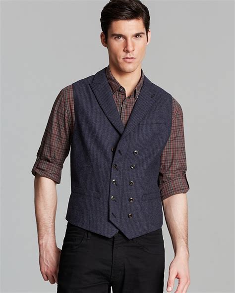 John Varvatos Usa Double Breasted Peak Lapel Vest Where To Buy How