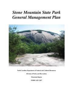 Stone Mountain State Park General Management Plan Stone Mountain