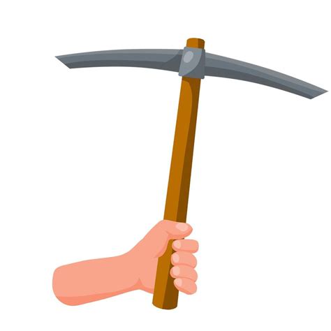 Hand Hold Pickaxe Tool Of Digger Vector Art At Vecteezy