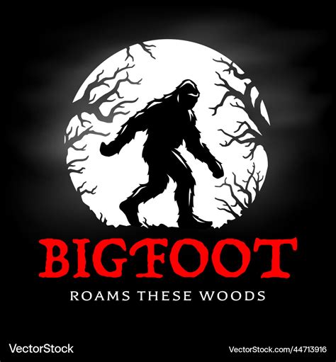 Bigfoot Roams These Woods Graphic Royalty Free Vector Image